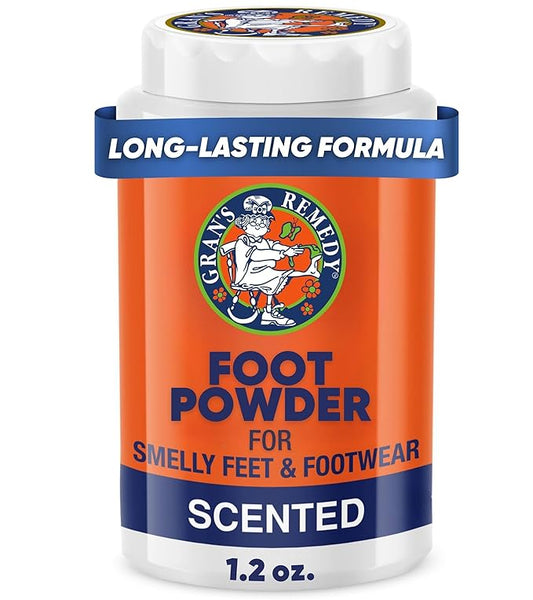 Gran's Remedy Scented Foot Powder - Effective Odor Eliminator & Moisture Absorbing Shoe Deodorizer for Shoes and Feet - Travel Size Freshness - Citrus