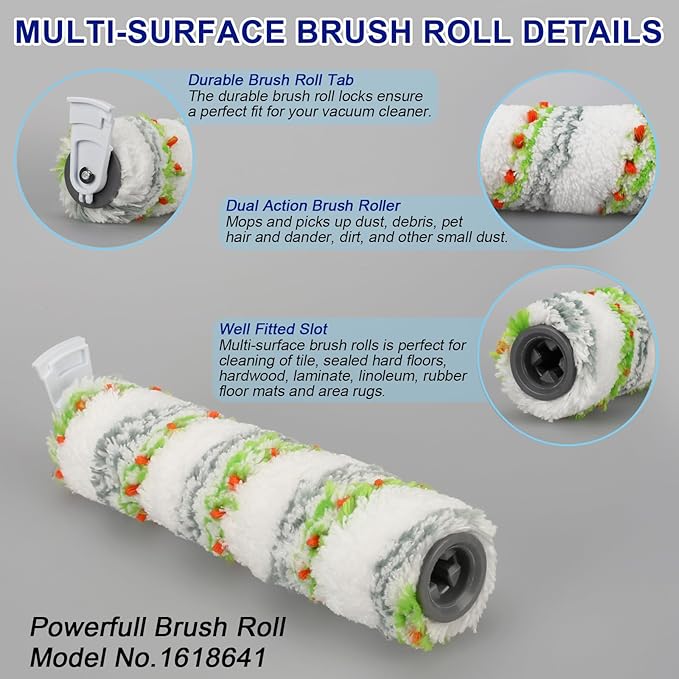 Lemige 3 Pack Multi-Surface Pet Brush Rolls 2788 and 3 Pack Vacuum Filters 1866 for Bissell CrossWave Max 2554 2590 2593 2596 for HydroSteam 35151 3515 35152 3513 3518 Vacuums, Part 1618641 & 1608684