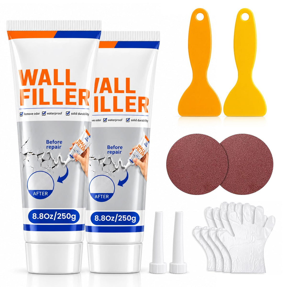 Wall Repair Paste Tube, 17.6Oz 2 Pack Drywall Repair Kit | Home Repair - Image 1