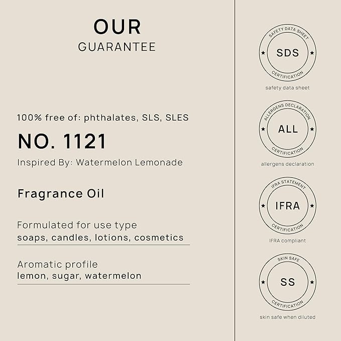 VINEVIDA [32oz] Watermelon Lemonade Fragrance Oil - USA Made Candle & Soap Scents - Natural Oil for Candle and Soap Making