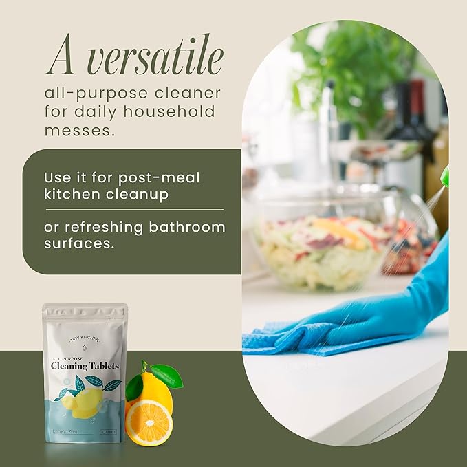 All-Purpose Cleaner Tablets, Multi-Surface on Counters, Stovetops, Tile, Wood, Bath & Glass, Water-Activated Concentrate, 10 Pack Refills