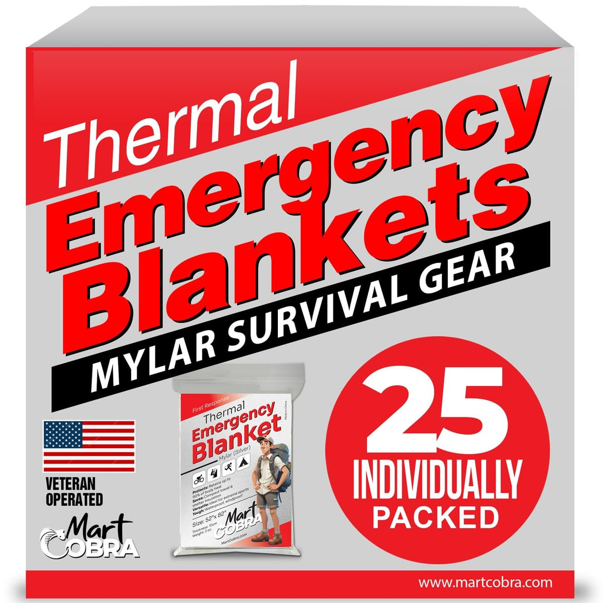 Emergency Blanket Mylar Thermal Space Survival Gear & - Image 1