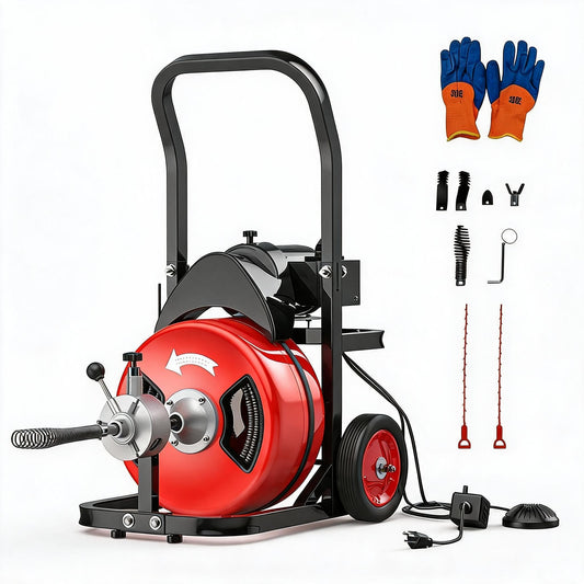 IDEALHOUSE Drain Cleaning Machine 100FT x 1/2 Inch, Sewer Auger - Image 1