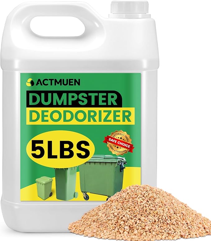 5lbs Trash Can Deodorizer & Liquid Absorber – Odor Absorbing Granules for Trash Cans, Kitchen Bins & Outdoor Dumpsters – Plant-Based Garbage Deodorizer for Fresher-Smelling Bins