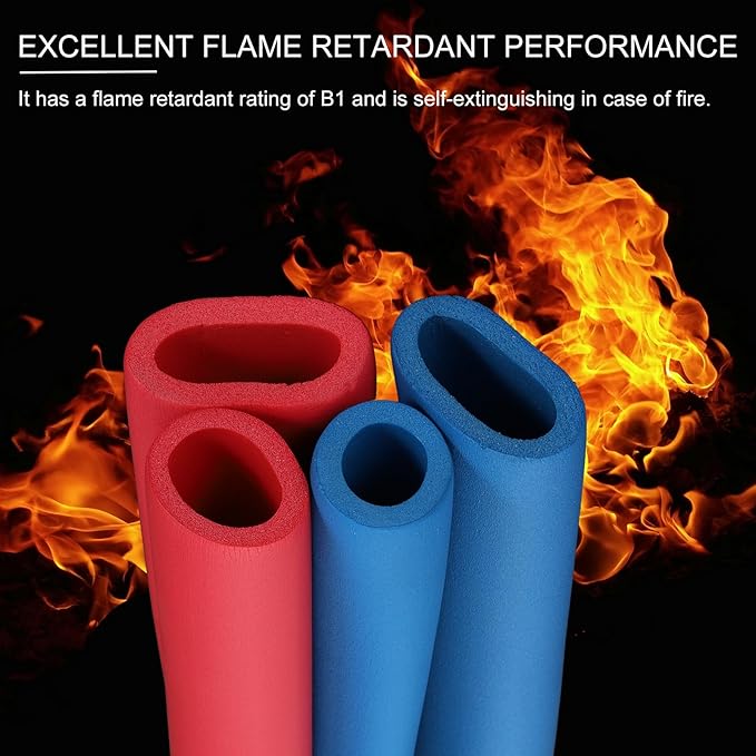 PATIKIL 6.6Ft Long 2-3/8" (60mm) ID Pipe Insulation, 1 Pcs 25mm Thickness Rubber Foam Winter Freeze Protection Tube Fire Retardant for Water, Air Conditioning, Industrial Pipes, Blue