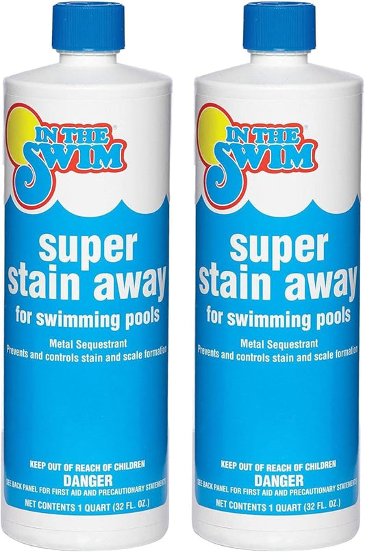 In The Swim Super Stain Away - The Ultimate Swimming Pool Stain Remover – Prevents Stains, Scaling, and Build-Up in Swimming Pools - 1 Quart - 2 Pack