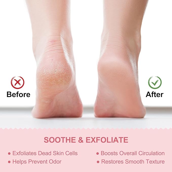 Shower Foot Scrubber - XXL Large Silicone Bath Mat for Exfoliating & Massaging Feet in Shower, Non-Slip Suction Cups, Dead Skin Remover, Callus Cleaner for Men & Women, 20.9"x13.8" Pink