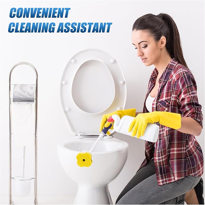 50PCS Toilet Bowl Wand Refills, Replacement Heads for Bathroom Washroom Cleaning Pads, Disposable Toilet Brush Refills Compatible with Household Brushes Scrubbers Cleaning Refill Lemon Fresh Yellow