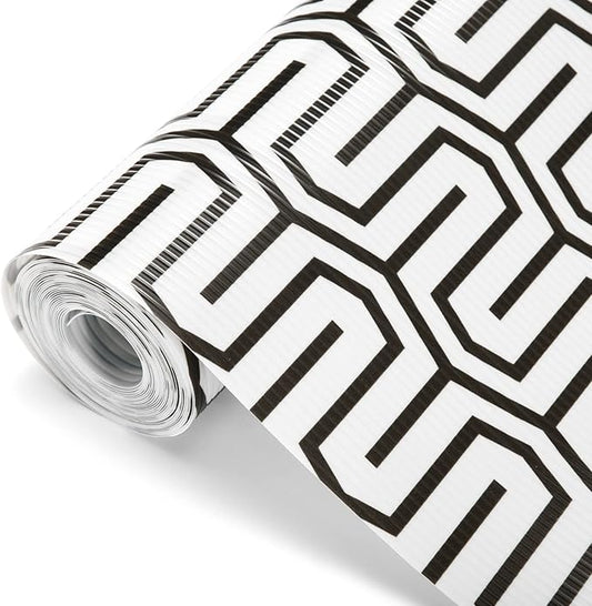 Glotoch Shelf Liner 17.5" x30 ft- Non Adhesive Refrigerator, Kitchen, Drawer Liners, Waterproof and Durable Fridge Table Place Mats for Cupboard, Cabinet, Drawer Liner，White Labyrinth