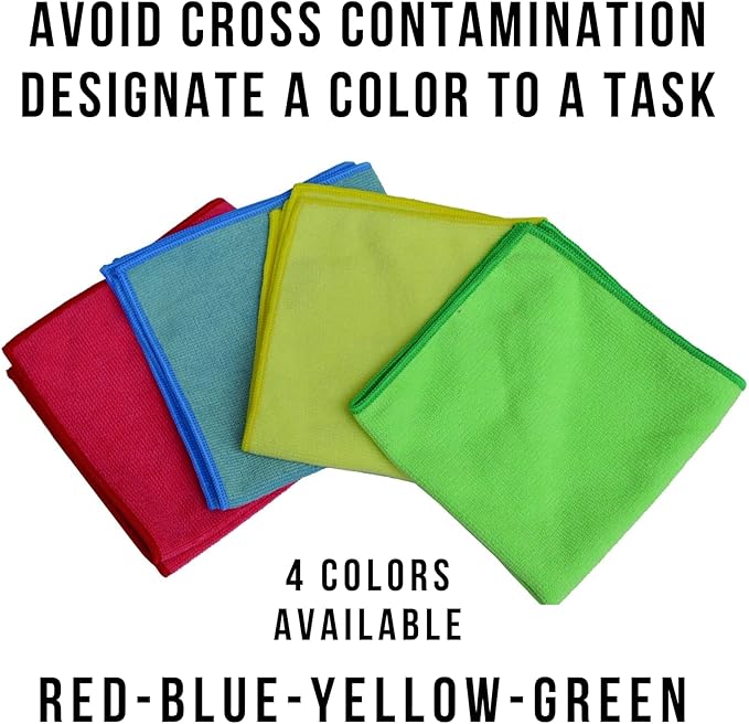 Taski Diversey D7524118 MyMicro Commercial Microfiber Cleaning Cloth, Bulk Cleaning Towels for Housekeeping - Reusable & Lint Free - Large 14 Inch x 14 Inch, Yellow, Pack of 20