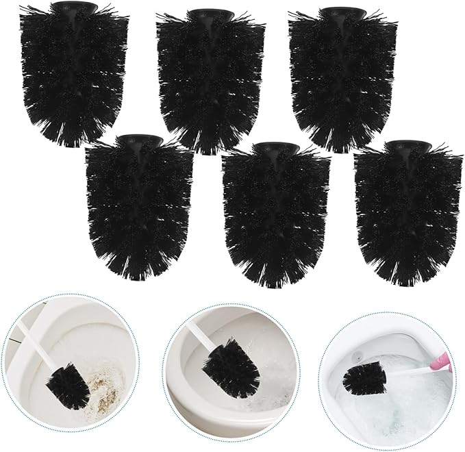 CHILDWEET 10pcs Toilet Brush Replacement Heads Heavy Duty Stainless Steel Scrubber Refills with High-Density Bristles for Deep Cleaning Toilet Bowls Quick Install Bathroom Brush Heads for