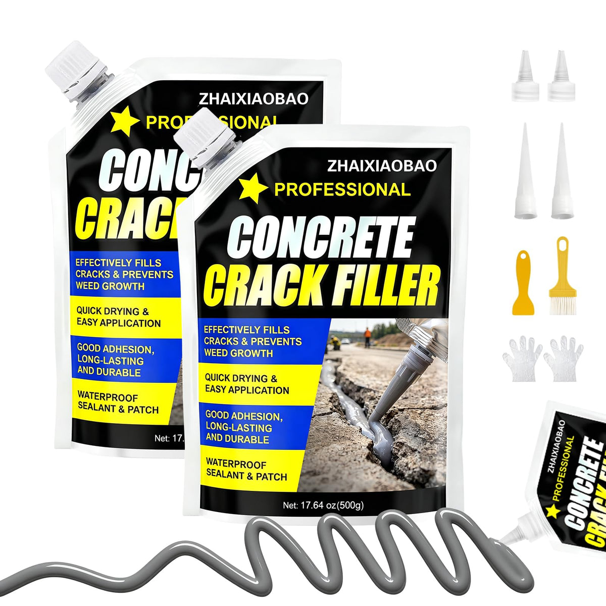 Concrete Crack Filler,Self Leveling Quick-Drying High | Home Repair - Image 1