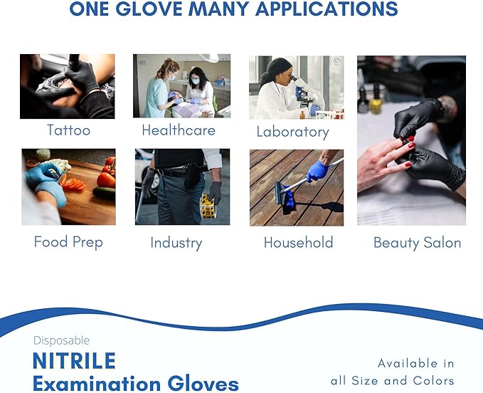 Nitrile Exam Gloves, Low Derma, Chemo Drug Tested, Latex free, Powder free, Berry Black, 3.5 Mil, S/M/L/XL