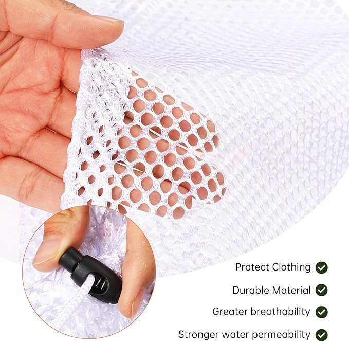 3Pcs Mesh Laundry Bags Sock Bag for Washing Machine S/M/L Washable Drawstring Laundry Net Bag for Socks Underwear Pants