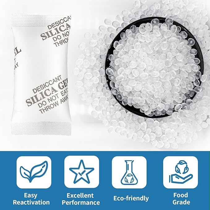 MakMeFre 30Gram(30Packets) Food Grade Moisture Absorbers Silica Gel Packs Desiccant for Moisture Storage Control