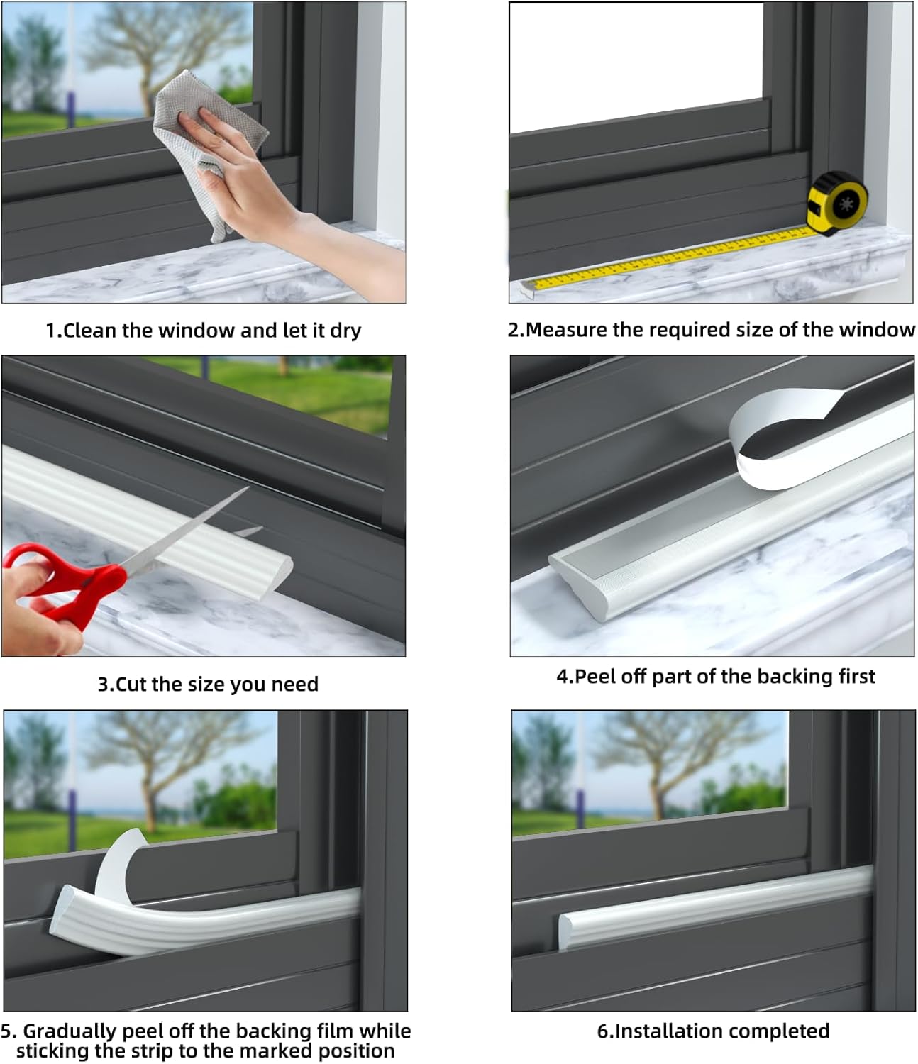 Weather Stripping Door & Window Seal – Self-Adhesive Foam Draft Stopper, Soundproof & Insulating (3-Pack, 16.4FT Each)