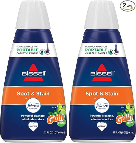 Bissell® Spot & Stain with Febreze + Gain Original Scent Formula for Little Green Devices,Portable Carpet Cleaners (3968),(Pack of 2)