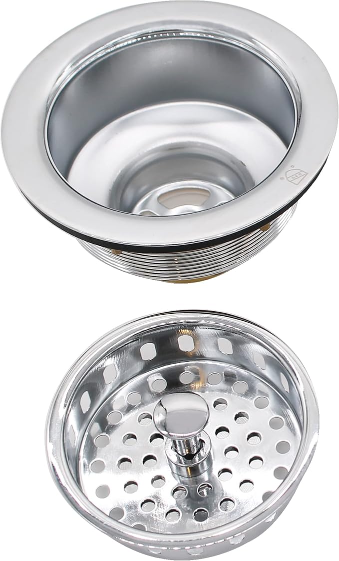 Westbrass R214-26 3-1/2-Inch Post Basket Strainer, Polished Chrome