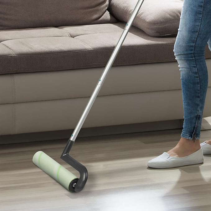 Smart Design Mega Floor Lint Roller Refill - Set of 2 (100 Sheets Total) - Easy-Peel Angled 10 inch Large Adhesive Sticky Sheets - Cleaning, Carpet, Car, Clothes, Dog Cat Fur, and Pet Hair Remover