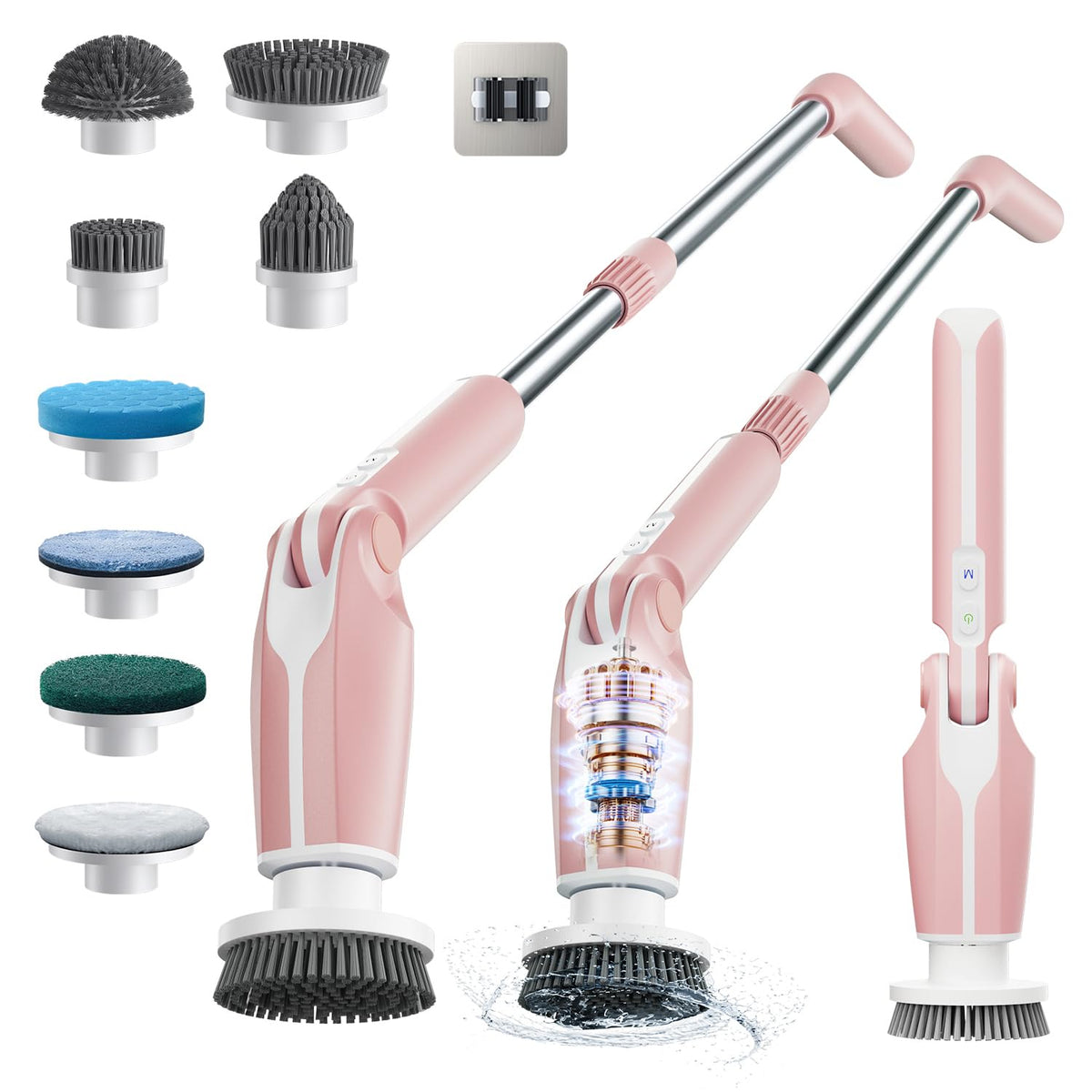 Leebein Electric Spin Scrubber, Shower Scrubber with 4 - Image 1