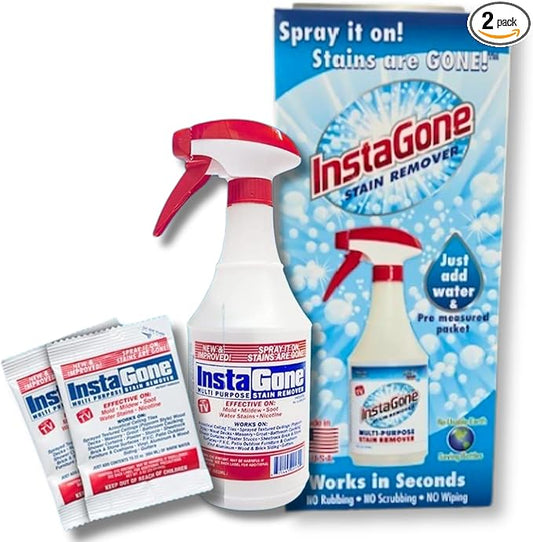 Stain Remover - RETAIL (2 Pack + 24oz Spray Bottle) - Just Add Water - Indoor/Outdoor Ceiling, Wall, Bathroom, Roof, PVC Fence, Patio Furniture & More