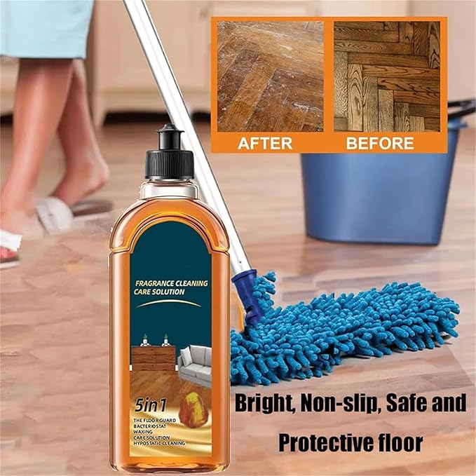 5-In-1 Floor Cleaner Pro, Hardwood Surface Wax/Shine/Oil, 2026 New Cleaning Care Solution, Odor Remover for Hardwood Floors for Mopping Home, Kitchen And Bathroom (1set)