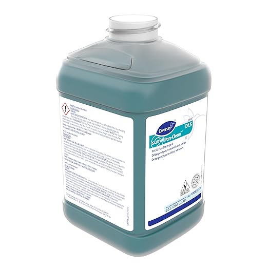 Diversey 100839776 SUMA Pan-Clean D1.5 General Purpose Pot & Pan Detergent, Highly Concentrated Dish Washing Soap with Fresh Floral Scent, J-Fill, 2.5-Liter (Pack of 2)