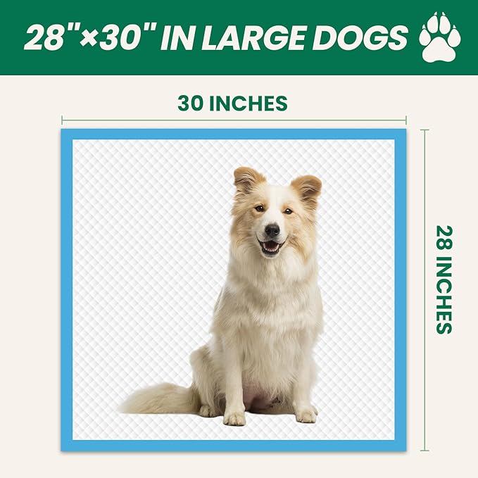 IMMCUTE Large Dog Pee Pads 28"x30"-30 Count | Large Puppy Pee Training Pads Super Absorbent & Leak-Proof | Disposable Pet Piddle and Potty Pads for Puppies | Dogs | Doggie| Cats | Rabbits