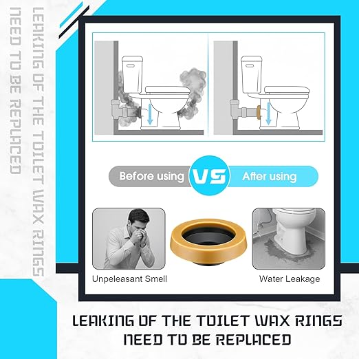 Marsui 12 Pack Toilet Wax Ring Thick Toilet Bowl Wax Ring Gasket for 3-Inch/4-Inch Waste Line - Gas, Odor and Watertight Seal