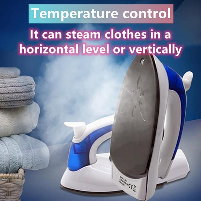 Steam Iron,Portable Foldable Folding Compact Handheld Steam Travel Iron,Nonstick sole plate,Anti-skidding handle,