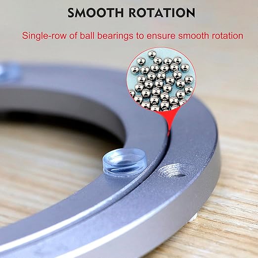 Aluminium Alloy Turntable Bearing, Heavy Duty Swivel Turntable Lazy Susan Rotating Bearing Turntable Round Dining Table Smooth Swivel Plate Hardware (350mm - 14inch)