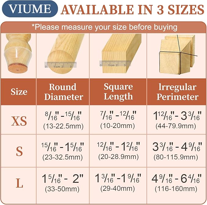 24 Pcs Chair Leg Floor Protectors for Hardwood Floors Silicone Covers Felt Pads Furniture Leg Caps Anti-Scratch Reduce Noise Fit (1-5/16" to 2")