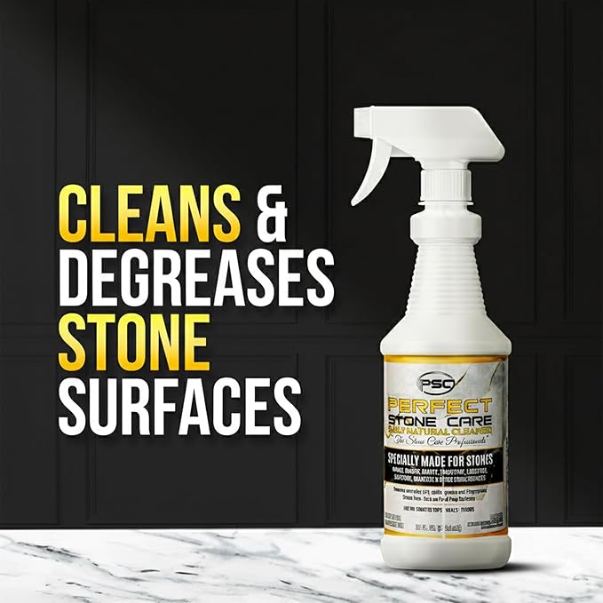 PSC Daily Natural Stone Cleaner, Cleans and Degreases Marble, Granite, Limestone, and Tavertine, Safe Ingredients, Effective Formula - 32 oz