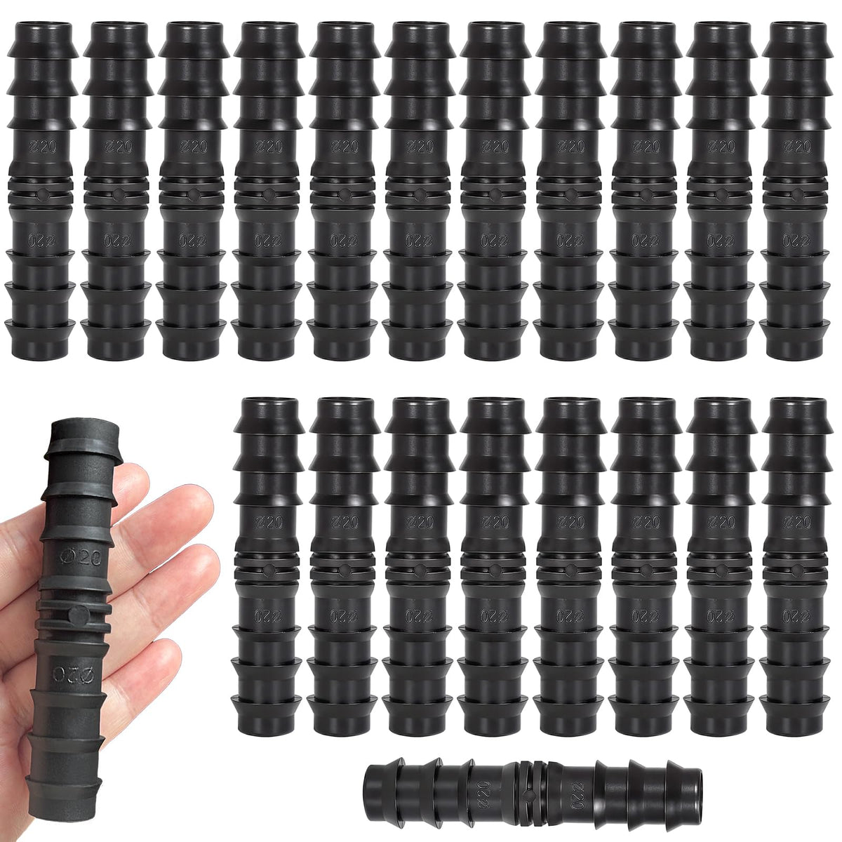 20 PCS Drip Irrigation Fittings Kits Barbed Coupling Connectors - Image 1