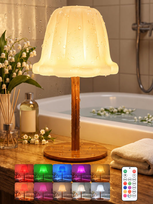 Shower Lamp Waterproof, RGB 10 Colors Rechargeable Table - Image 1