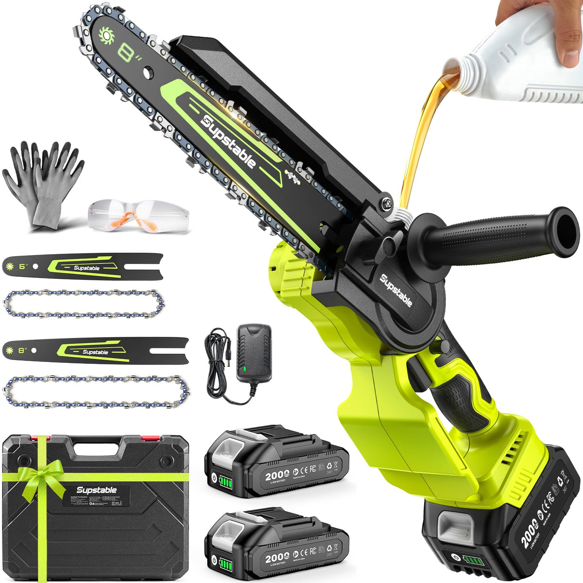 Mini Chainsaw Cordless, 8 Inch & 6 Inch Electric Chainsaw - Image 1
