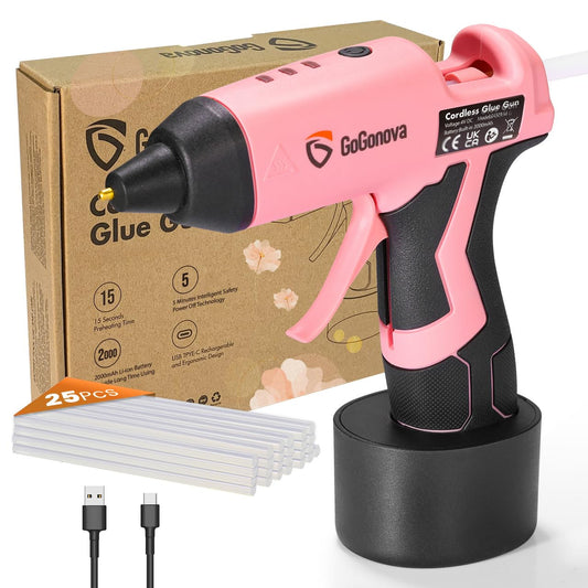 GoGonova Cordless Hot Glue Gun Kit, 2Ah Battery - Image 1