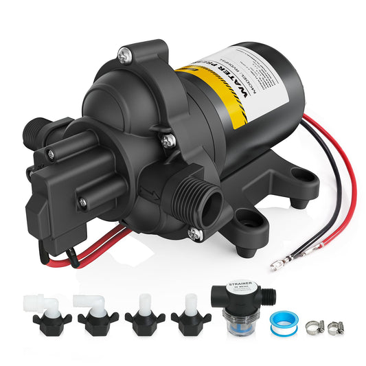 12V RV Water Pump, 4.0 GPM 45 PSI Diaphragm Pump - Image 1