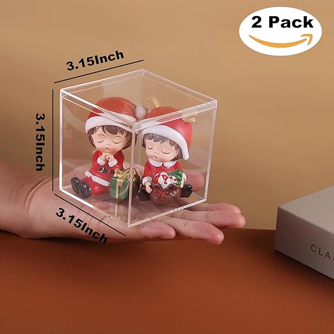 KissYou Acrylic Box Clear Display Case Storage Box with Lid Wedding Gift Party, Treats, Candies & Accessories,Plastic Boxes