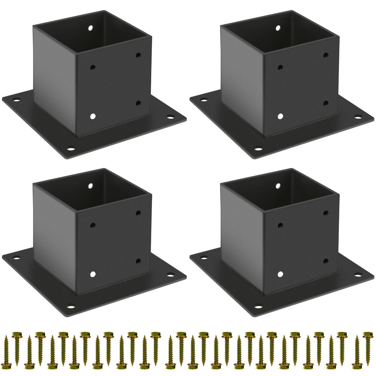 4×4 Post Base 4 Pcs,Deck Post Brackets - Image 1