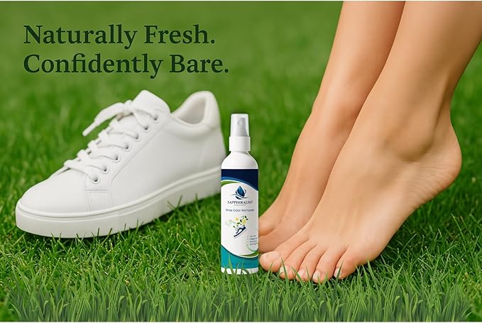 Natural Shoe Freshener Spray - 4oz (120ml) Water-Based Mist with Eucalyptus, Peppermint, Tea Tree & Lemongrass - Quick Acting Odor Neutralizer for Shoes, Gym Bags