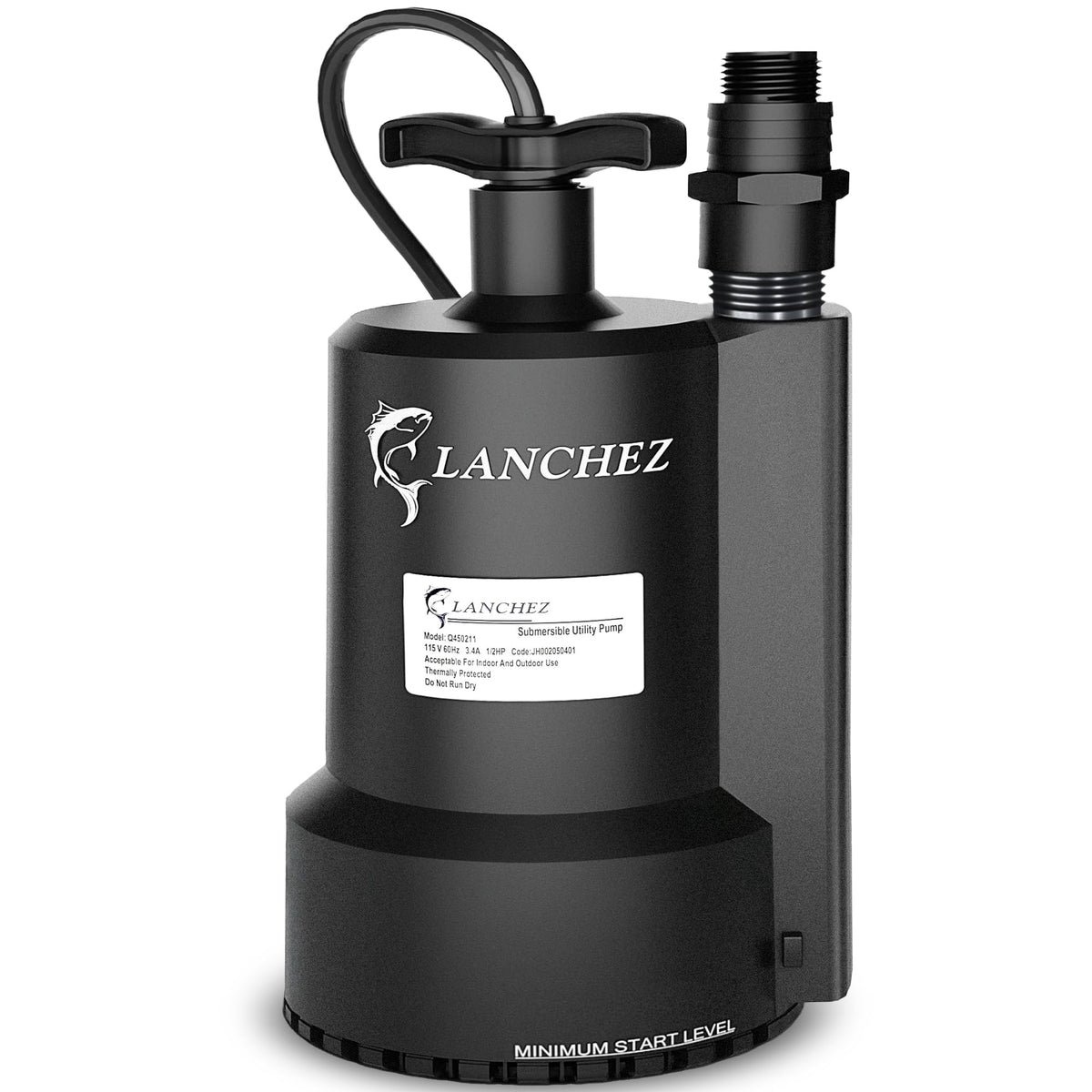 Lanchez Sump Pump, 1/2 HP 2450GPH Submersible Water Pump - Image 1