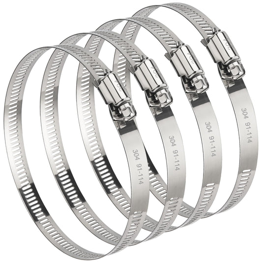 4 Pack 4 Inch Hose Clamp, 304 Stainless Steel Quick-Screw | Hand Tools - Image 1