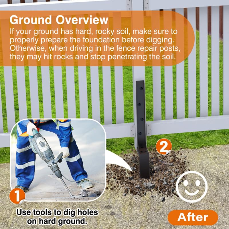 Fence Post Repair Kit 2 Pack, Heavy Duty Fence Post Anchor - Image 4