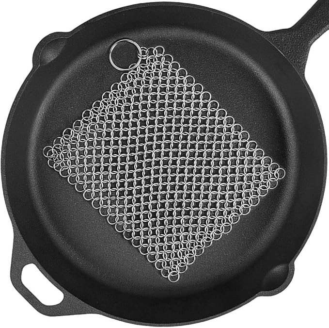 Outset Chain Mail Cast Iron Cleaner and Scrubber Tool