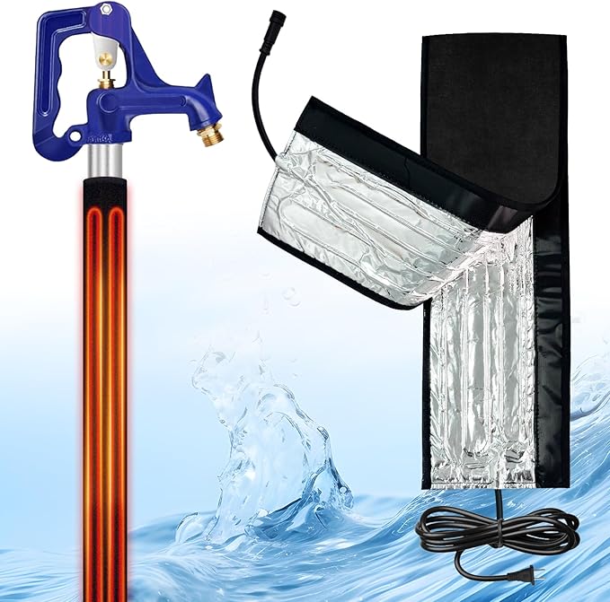 3 Ft YeloDeer 110V~120V Stickable Waterproof Pipe Heat Tape Blanket with 6Ft Power Cord, 38.5" x 6.2" Aluminum Foil Water Heat Trace Blanket for RV Park Water Hydrant Insulated