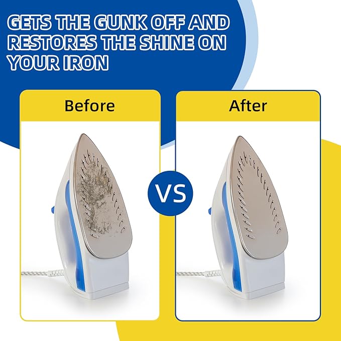 32 Pcs Iron Cleaner Set Include Cleaner Stick for Hot Soleplate and 30 Pcs Cleaning Cloth Steam Iron Residue Remover and Plate Descaler Removes Stains, Starch, Melted Fabrics, Glue, Non Toxic