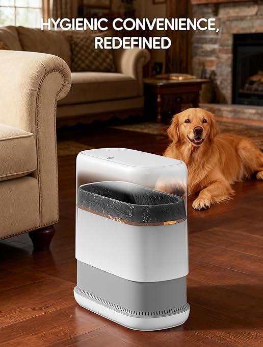 Bathroom Trash Can with Lid, Slim 3.3 Gallon Vacuum adsorption Garbage Bin, Narrow Press Top Waste Basket for Odor Control & Dog Proof for Bathroom Bedroom Office Home
