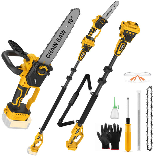 2-IN-1 Cordless Pole Saw & Chainsaw for De-Walt 20V - Image 1