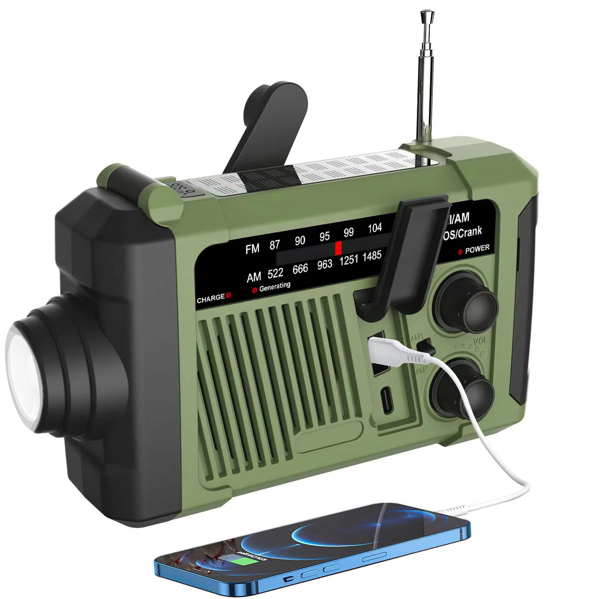 Emergency Weather Radio, NOAA Solar Hand Crank Radio - Image 1